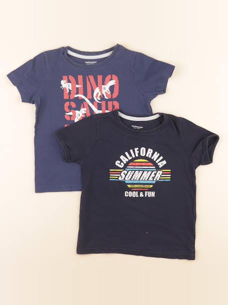 Lot de 2 tee-shirts - 4 ans Bleu 1 - vertbaudet enfant 