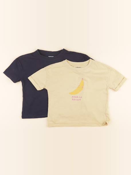 Lot de 2 tee-shirts - 4 ans Bleu, jaune 1 - vertbaudet enfant 