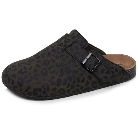 Sabots semelle extra-flex, légers, patch talon confort Kaki léopard 1 - vertbaudet enfant 