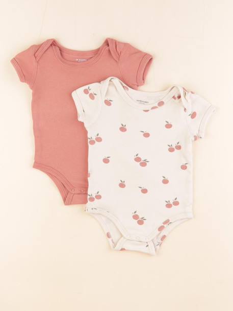 Lot de 2 bodies en coton - 12 mois Beige 1 - vertbaudet enfant 