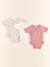 Lot de 3 bodies en coton - 3 mois Beige, rose 1 - vertbaudet enfant 