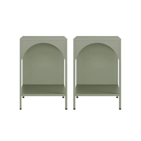 Table de chevet, table d'appoint industrielle métal (lot de 2) soho Beige+Bleu+Bleu gris+Kaki+Noir+Rose+Terracotta+Vert clair 48 - vertbaudet enfant 