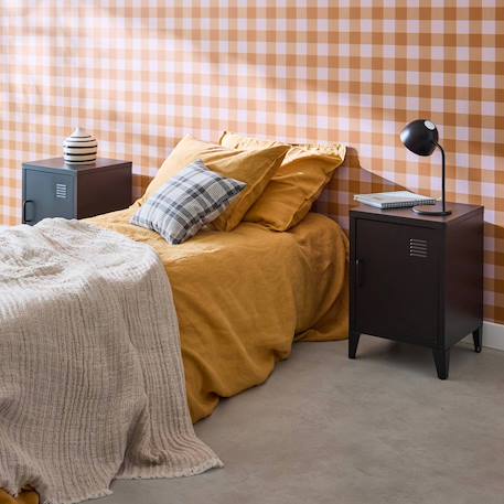 Lot de 2 tables de chevet industrielle métal, 1 porte Bleu+Bleu gris+Kaki+Noir+Rose+Terracotta+Vert clair 23 - vertbaudet enfant 