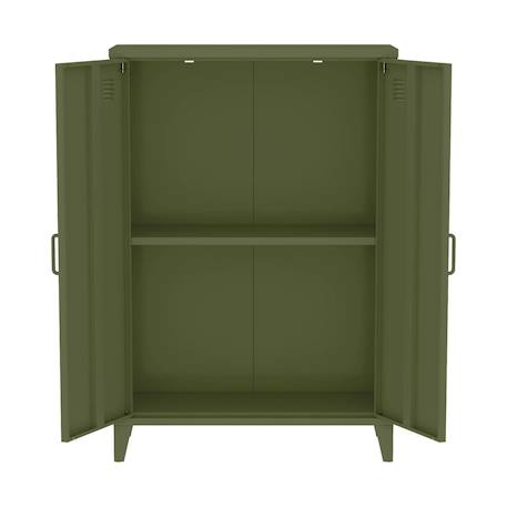Lot de 2 commodes/armoires métal 2 portes soho l 75 x p 33 x h 110 cm Beige+Bleu gris+Kaki+Noir+Rose+Terracotta+Vert clair 16 - vertbaudet enfant 