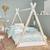 Lit tipi enfant  bois de pin sommier à lattes inclus tobias Blanc+Vert 1 - vertbaudet enfant 