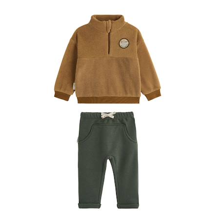Ensemble bébé sweat en polaire et pantalon en molleton ubatuba Camel 2 - vertbaudet enfant 