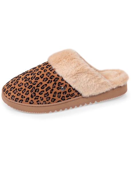 Chaussons mules ultra confortables, bordure en fausse fourrure Léopard 6 - vertbaudet enfant 