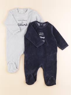 Seconde main-Lot de 2 pyjamas velours - 6 mois
