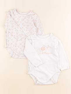 Lot de 2 bodies en coton - 6 mois  - vertbaudet enfant