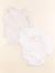 Lot de 2 bodies en coton - 6 mois Blanc, orange 1 - vertbaudet enfant 