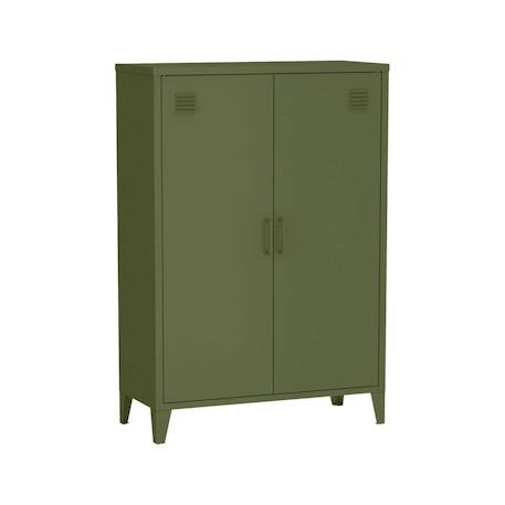 Lot de 2 commodes/armoires métal 2 portes soho l 75 x p 33 x h 110 cm Beige+Bleu gris+Kaki+Noir+Rose+Terracotta+Vert clair 15 - vertbaudet enfant 