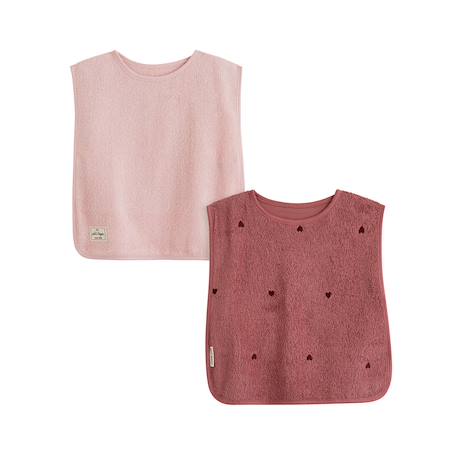 Lot de 2 bavoirs bébé en éponge aimée Rose 2 - vertbaudet enfant 