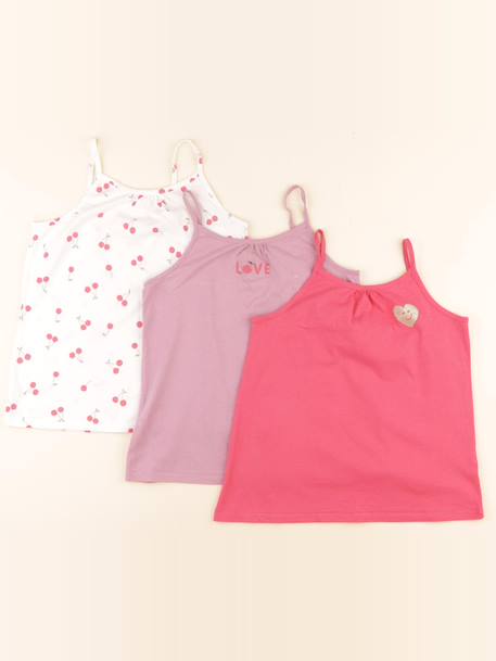 Lot de 3 débardeurs - 10 ans Rose, violet 1 - vertbaudet enfant 