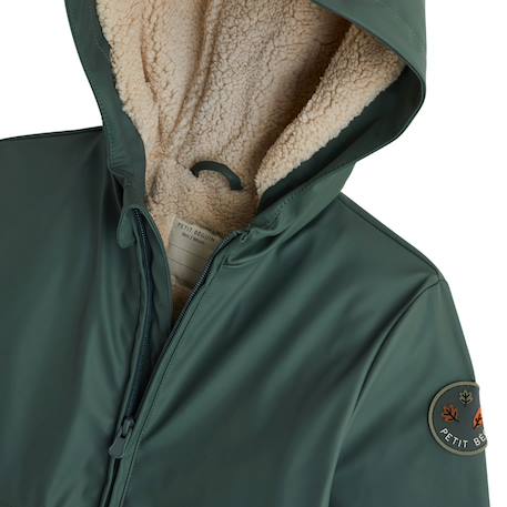 Manteau enfant imperméable doublé sherpa avec capuche malo Vert 4 - vertbaudet enfant 