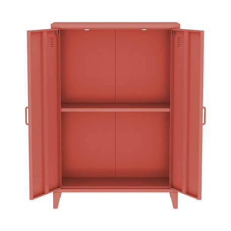 Lot de 2 commodes/armoires métal 2 portes soho l 75 x p 33 x h 110 cm Beige+Bleu gris+Kaki+Noir+Rose+Terracotta+Vert clair 34 - vertbaudet enfant 