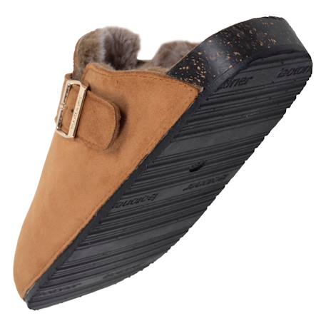Sabots fourrés, semelle extra-flex, légers, patch talon confort Camel/camel 5 - vertbaudet enfant 