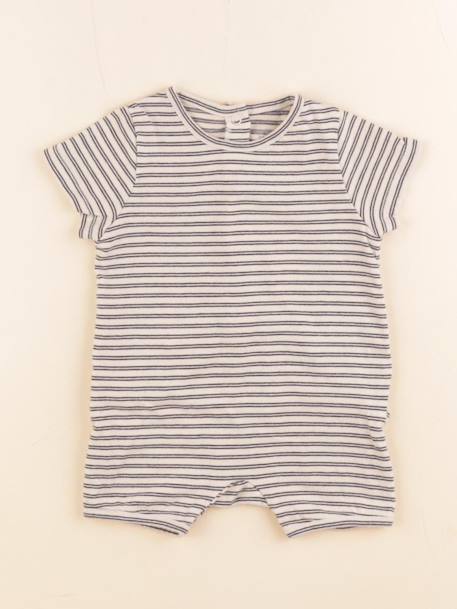 Pyjama coton - 3 mois Beige, bleu 1 - vertbaudet enfant 