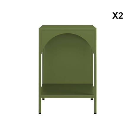 Table de chevet, table d'appoint industrielle métal (lot de 2) soho Beige+Bleu+Bleu gris+Kaki+Noir+Rose+Terracotta+Vert clair 24 - vertbaudet enfant 