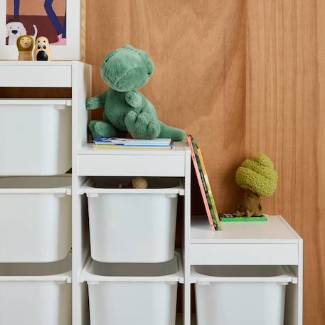 Meuble de rangement enfant escalier 6 bacs de rangement décor bois - sora Blanc+Naturel 6 - vertbaudet enfant 