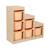 Meuble de rangement enfant escalier 6 bacs de rangement décor bois naturel - sora Beige+Moutarde+Pêche 14 - vertbaudet enfant 