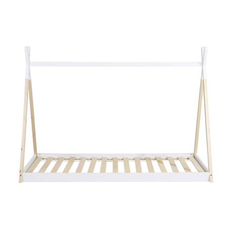 Lit tipi enfant  bois de pin sommier à lattes inclus tobias Blanc+Vert 5 - vertbaudet enfant 