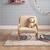 Fauteuil scandinave enfant bois d'hévéa et bouclette Lorens kids. Beige+Gris souris+Marron 3 - vertbaudet enfant 