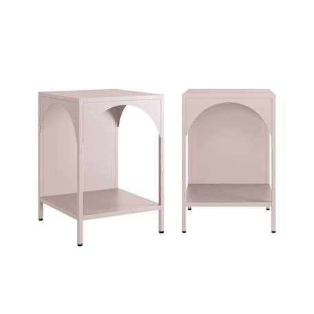 Table de chevet, table d'appoint industrielle métal (lot de 2) soho Beige+Bleu+Bleu gris+Kaki+Noir+Rose+Terracotta+Vert clair 32 - vertbaudet enfant 