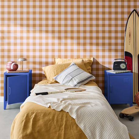 Lot de 2 tables de chevet industrielle métal, 1 porte Bleu+Bleu gris+Kaki+Noir+Rose+Terracotta+Vert clair 1 - vertbaudet enfant 
