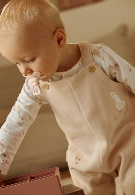 Ensemble salopette bébé en molleton et t-shirt margot Rose 1 - vertbaudet enfant 