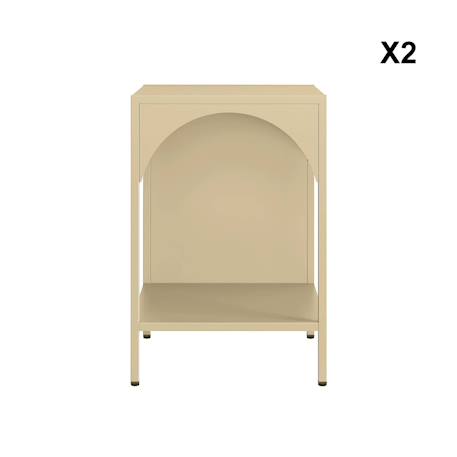 Table de chevet, table d'appoint industrielle métal (lot de 2) soho Beige+Bleu+Bleu gris+Kaki+Noir+Rose+Terracotta+Vert clair 6 - vertbaudet enfant 