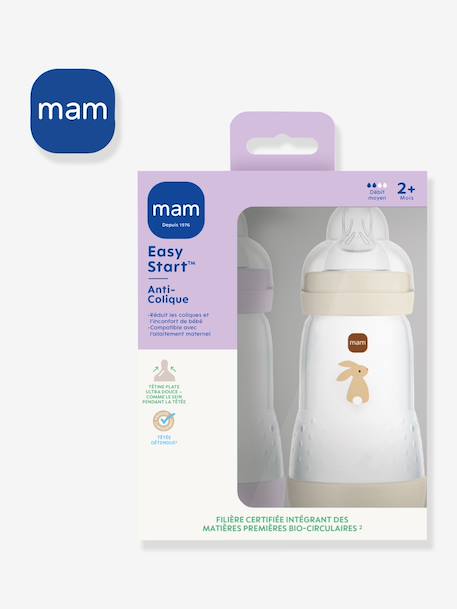 Lot de 2 biberons 260 ml Easy Start anti-colique Nature Guardian Lilas + sable+Océan + sable 4 - vertbaudet enfant 
