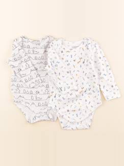 Lot de 2 bodies en coton - 6 mois  - vertbaudet enfant