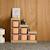 Meuble de rangement enfant escalier 6 bacs de rangement décor bois naturel - sora Beige+Moutarde+Pêche 13 - vertbaudet enfant 