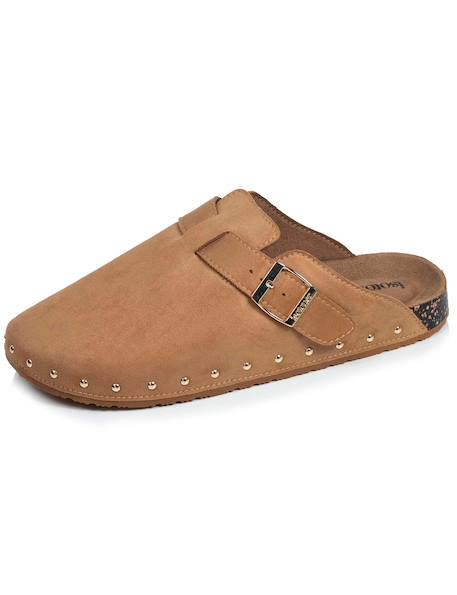 Sabots semelle extra-flex, légère, patch talon ultra confort Camel clous 6 - vertbaudet enfant 