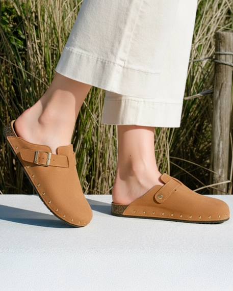 Sabots semelle extra-flex, légère, patch talon ultra confort Camel clous 2 - vertbaudet enfant 