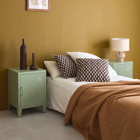 Lot de 2 tables de chevet industrielle métal, 1 porte Bleu+Bleu gris+Kaki+Noir+Rose+Terracotta+Vert clair 37 - vertbaudet enfant 