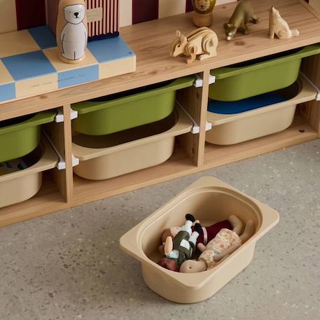 Sora - children's storage unit with 6 storage bins Orange+Vert olive 11 - vertbaudet enfant 