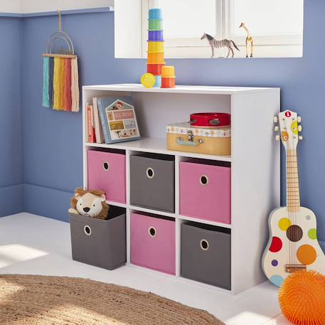 Meuble de rangement pour enfant, blanc - camille - avec 7 compartiments et 6 paniers Rose 3 - vertbaudet enfant 