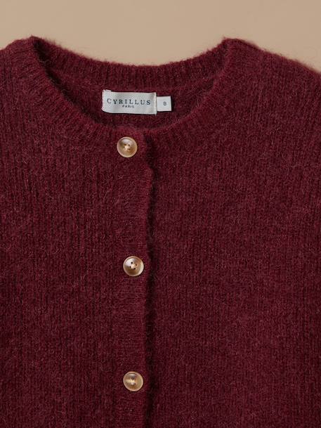 Cardigan laine et mohair - collection junior Cerise+Gris chine clair+Gris chine moyen+Vert pastel 2 - vertbaudet enfant 