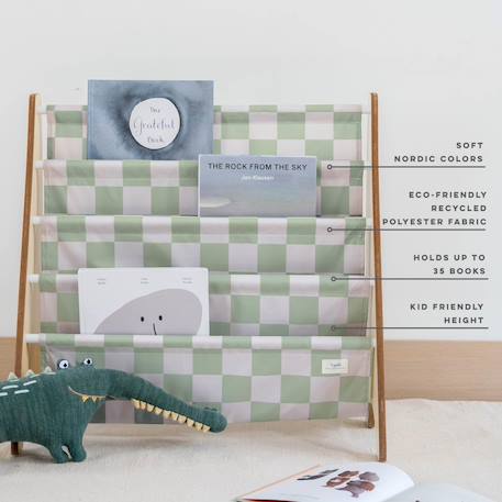 Bibliothèque enfant damier Vert 4 - vertbaudet enfant 