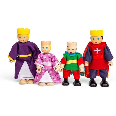 Figurines en bois famille royale Rouge 2 - vertbaudet enfant 