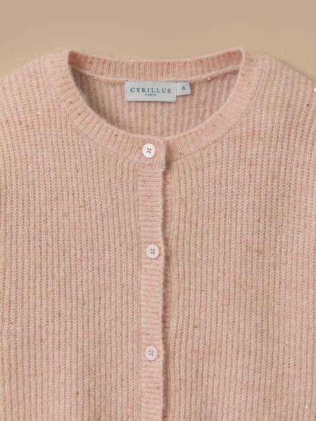 Cardigan laine et mohair fille Rose poudre 2 - vertbaudet enfant 