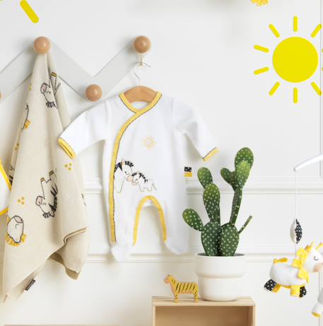 Pyjama bébé à manches longues en velours - pluche et pompon Blanc/gris+Blanc/jaune 7 - vertbaudet enfant 