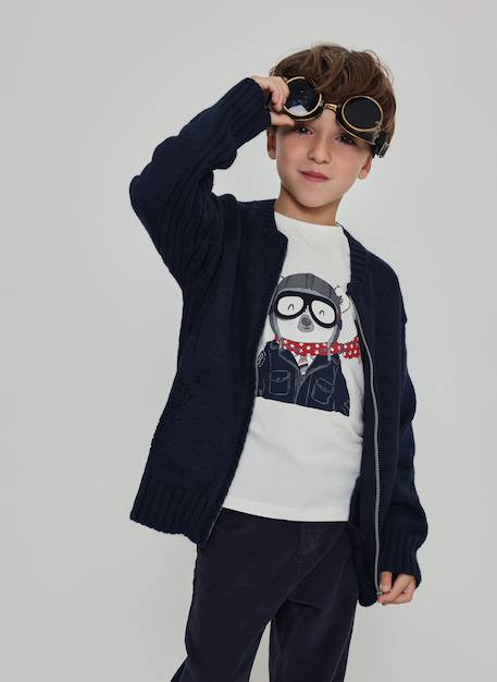 Veste garçon en maille avec fermeture éclair Bleu 1 - vertbaudet enfant 