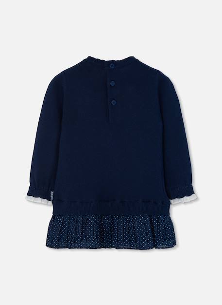Robe fille brodée d'ourson avec béret Bleu 2 - vertbaudet enfant 