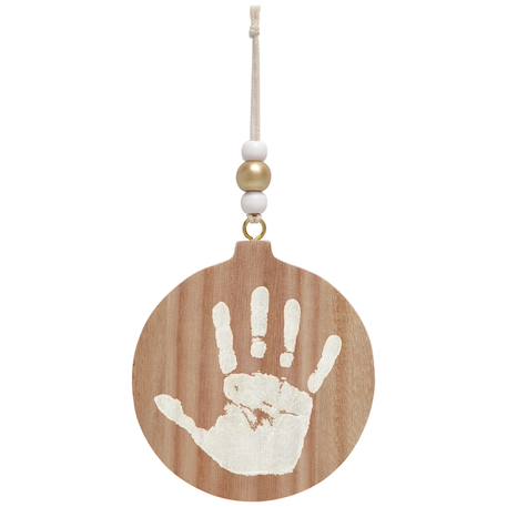 Boule de noël empreinte bois Beige 1 - vertbaudet enfant 