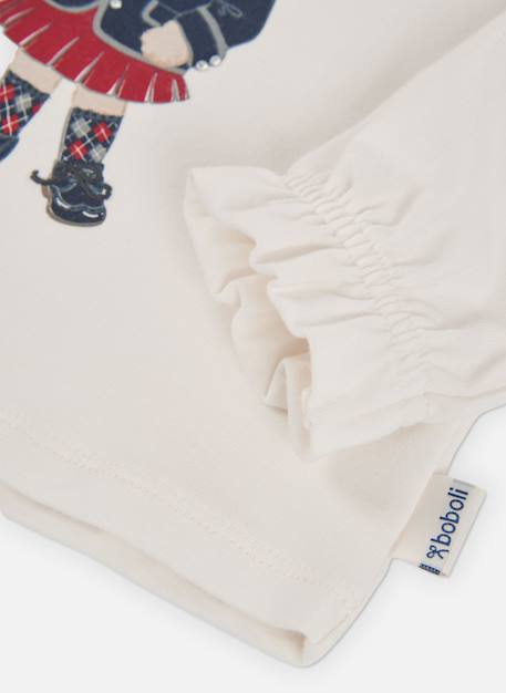 T-shirt fille en maille imprimé ourson Blanc 4 - vertbaudet enfant 