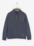 Gilet zippé col montant personnalisable garçon Bleu chiné+Ecru chiné - BROSS B 0294+vert chiné 2 - vertbaudet enfant 