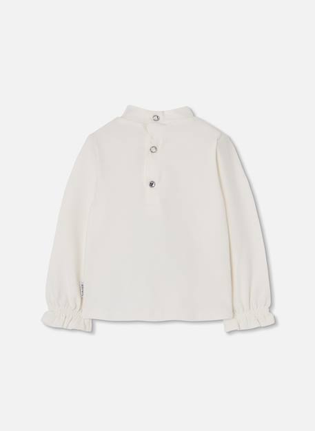 T-shirt fille en maille imprimé ourson Blanc 2 - vertbaudet enfant 