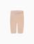 Pantalon en maille avec nœud décoratif Beige clair+Rose 1 - vertbaudet enfant 